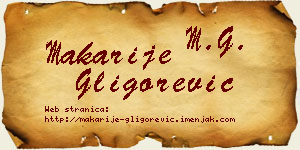 Makarije Gligorević vizit kartica